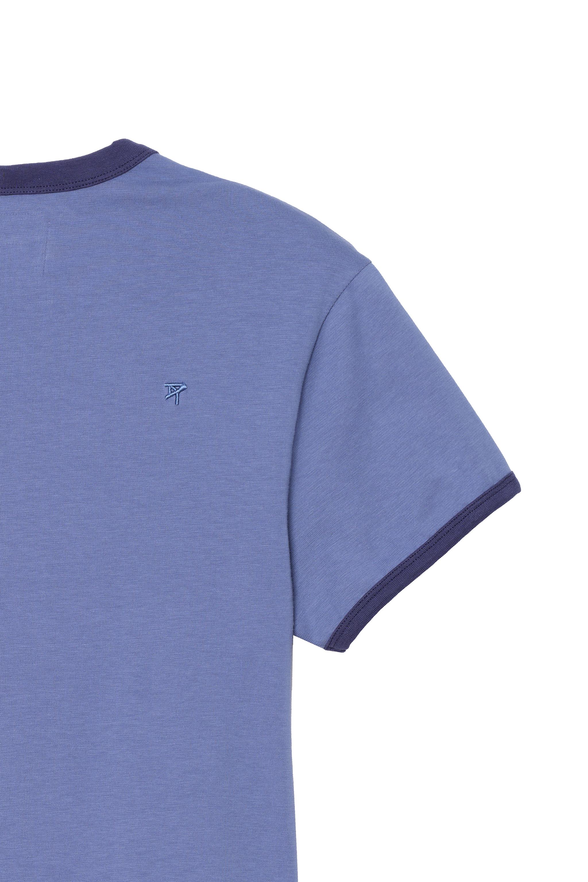 SLIM FIT T-SHIRT WITH CONTRASTING RIB TRIM